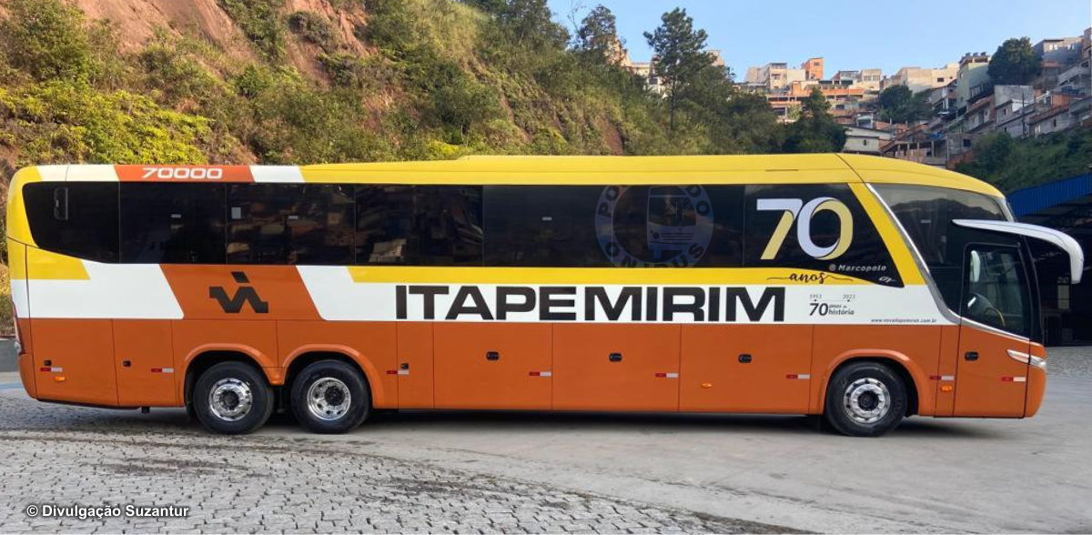 Ônibus comemorativo aos 70 anos da Itapemirim